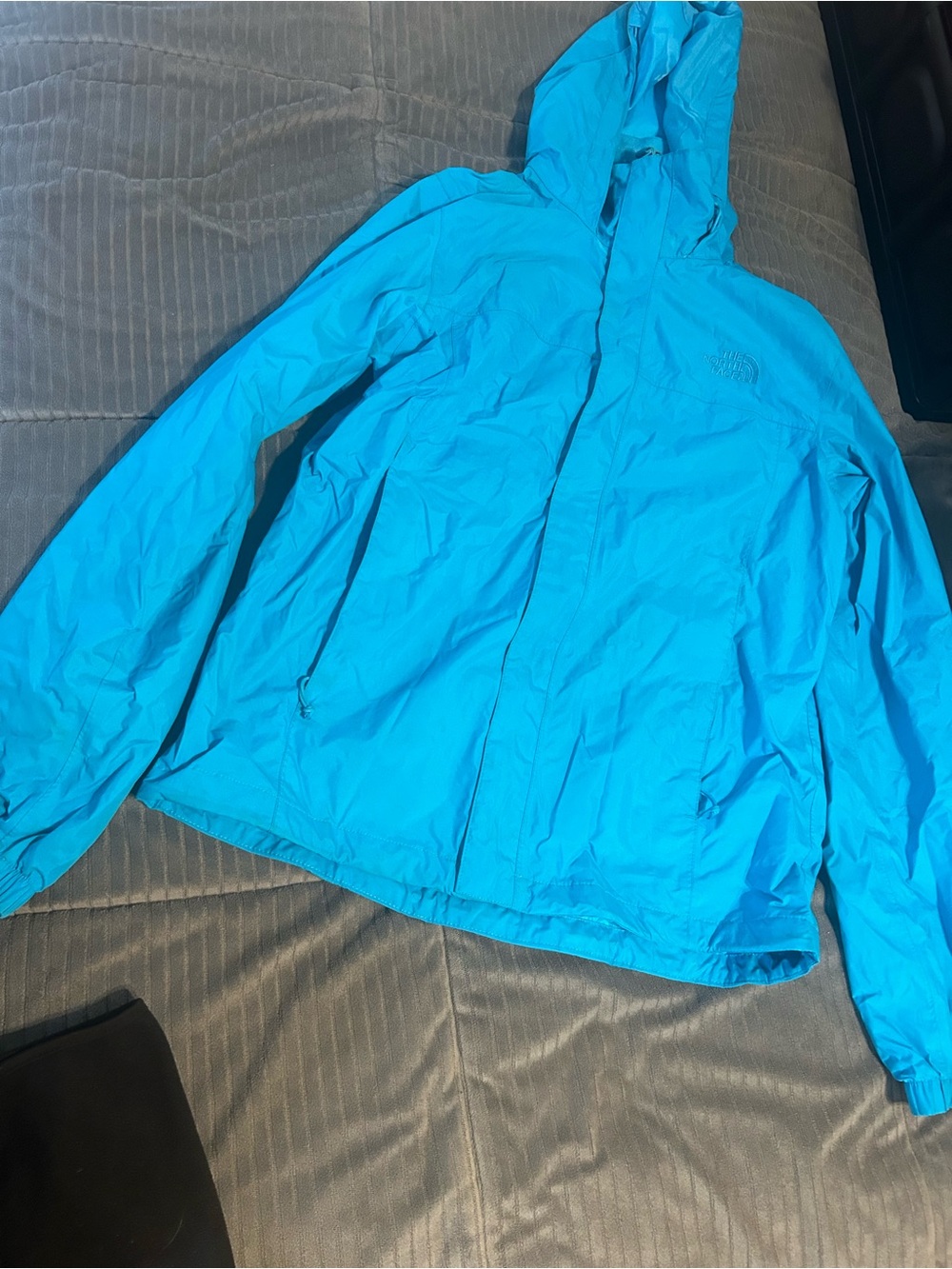 The North Face Bright Turquoise Hooded Shell Jacket